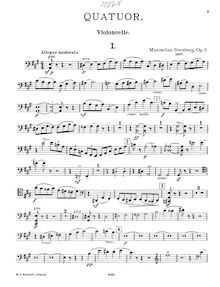 Partition violoncelle, corde quatuor No.1, Op.5, A major, Steinberg, Maksimilian