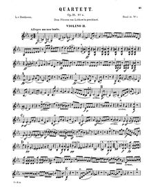 Partition violon 2, corde quatuor No.4, Op.18/4, C minor, Beethoven, Ludwig van par Ludwig van Beethoven