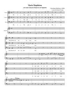 Partition complète, Maria Magdalena con una Canzon Francese en Soprano