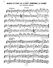 Partition de violon, Symphony Hob.I:73, D major, Haydn, Joseph