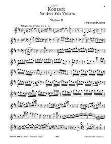 Partition violon 2 , partie, Concerto pour 3 violons et orchestre, Op.88