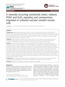 A naturally occurring carotenoid, lutein, reduces PDGF and H2O2signaling and compromised migration in cultured vascular smooth muscle cells