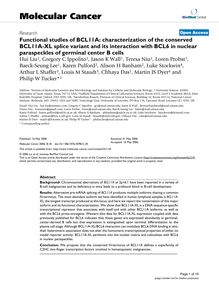 Functional studies of BCL11A: characterization of the conserved BCL11A-XL splice variant and its interaction with BCL6 in nuclear paraspeckles of germinal center B cells