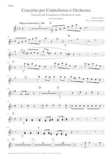 Partition hautbois, Concerto pour Double-basse et orchestre, F major