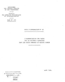 L harmonisation des taxes sur le chiffre d affaires dans les Etats membres du marché commun - Note d information n°26 - août 1964 - 6 p.