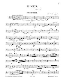 Partition de violoncelle, Piano Trio No.2, Op.17, Deuxième trio pour piano, violon et violoncelle, Op.17