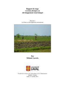 Rapport de stage (version abrégée) en développement rural intégré ...