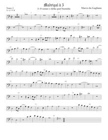 Partition ténor viole de gambe 3, basse clef, Madrigali a cinque voci, Libro 1 par Marco da Gagliano
