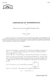 Mathématiques Paris et Cachan 1999 Classe Prepa MP Concours Ecole Normale Supérieure