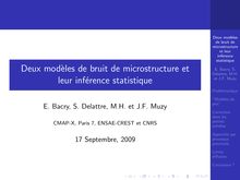 Différents modèles de bruit de microstructure en finance et leur inférence statistique