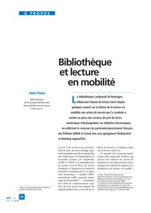 Bibliothèque et lecture en mobilité
