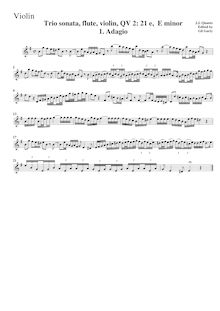 Partition de violon, Triosonata en E minor, QV 2:21, E minor