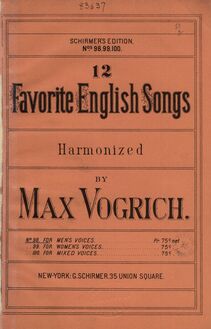 Partition Covers (colour), 12 Favorite anglais chansons, Vogrich, Max