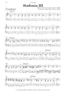 Partition clavecin , partie, Sonate e Sinfonie da camera, Rosenmüller, Johann