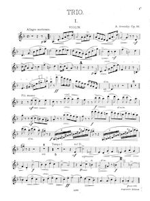 Partition de violon, Piano Trio No.1, D minor, Arensky, Anton par Anton Arensky