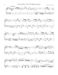 Partition Sonata R.85 en F♯ minor, clavier sonates R.81-90, Soler, Antonio