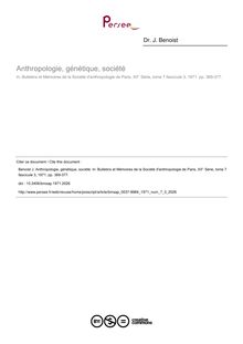 Anthropologie, génétique, société - article ; n°3 ; vol.7, pg 369-377