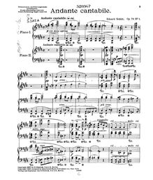 Partition complète, Andante cantabile et Scherzino pour 2 Pianos