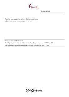 Système scolaire et mobilité sociale - article ; n°1 ; vol.3, pg 3-19