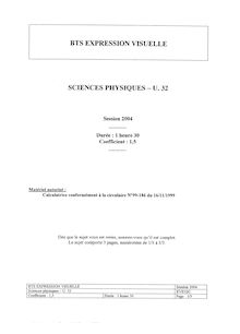 Btsexprv sciences physiques 2004