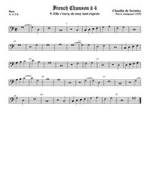 Partition viole de basse, French Chanson, Sermisy, Claudin de par Claudin de Sermisy