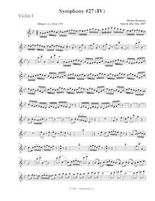 Partition violons 1, Symphony No.27, B-flat major, Rondeau, Michel