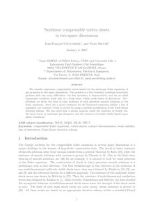 Nonlinear compressible vortex sheets in two space dimensions