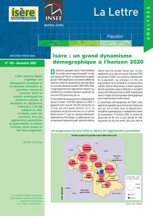 Isère : un grand dynamisme démographique à l horizon 2020