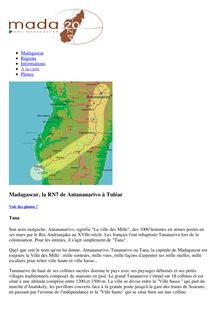 Mada 2047 - Réceptif Madagascar - Présentation de la RN7 de Tana à ...