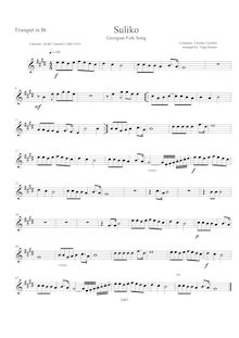 Partition trompette (E♭), Suliko, სულიკო, Tsereteli, Varenka