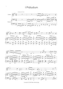 Partition violon et Piano score, Präludium, clarinette Sonata, E flat minor