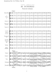 Partition , Scherzo (Pizzicato Ostinato). Allegro, Symphony No.4