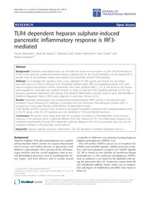 TLR4 dependent heparan sulphate-induced pancreatic inflammatory response is IRF3-mediated