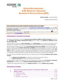 EvRP Métiers de l Artisanat - DOSSIER DOCUMENTAIRE : EVRP METIERS ...