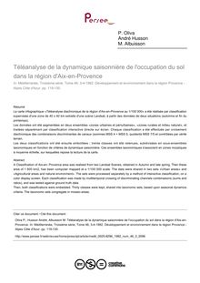 Téléanalyse de la dynamique saisonnière de l occupation du sol dans la région d Aix-en-Provence - article ; n°3 ; vol.46, pg 119-130