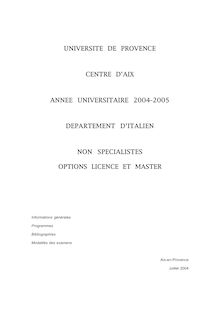 UNIVERSITE DE PROVENCE CENTRE D AIX ANNEE UNIVERSITAIRE 2004-2005 ...