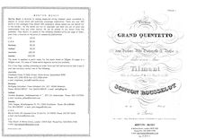 Partition parties complètes, corde quintette No.1, Op.14, A major