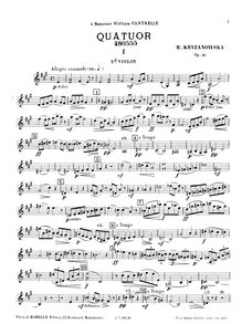 Partition violon 2, corde quatuor, A major, Krzyżanowska, Halina