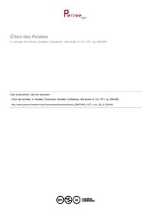 Choix des Annales  ; n°3 ; vol.26, pg 888-888