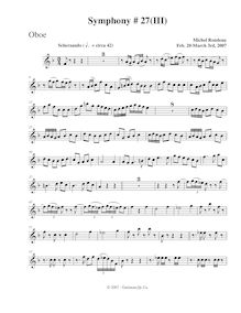 Partition hautbois, Symphony No.27, B-flat major, Rondeau, Michel par Michel Rondeau