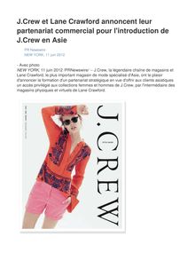 J.Crew et Lane Crawford annoncent leur partenariat commercial pour l introduction de J.Crew en Asie