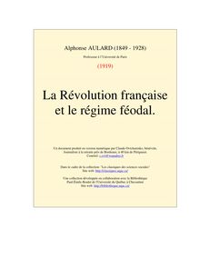La Rvolution franaise et le rgime fodal