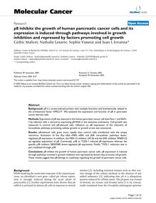 p8 inhibits the growth of human pancreatic cancer cells and its expression is induced through pathways involved in growth inhibition and repressed by factors promoting cell growth