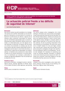 La actuación policial frente a los déficits de seguridad de Internet (Policy action regarding security deficiencies on the Internet)