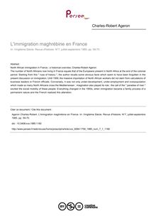 L immigration maghrébine en France - article ; n°1 ; vol.7, pg 59-70