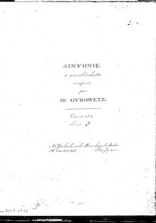 Partition Incomplete parties, Symphonies, Op.23, III. C major, Gyrowetz, Adalbert