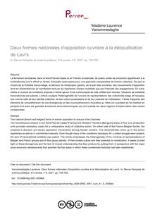 Deux formes nationales d opposition ouvrière à la délocalisation de Levi s - article ; n°5 ; vol.51, pg 739-762