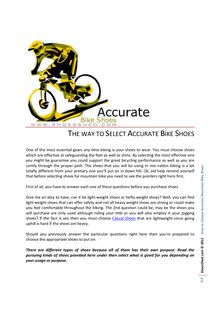 The way to Select Accurate Bike Shoes