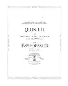Partition violon 1, corde quintette, D minor, Koessler, Hans
