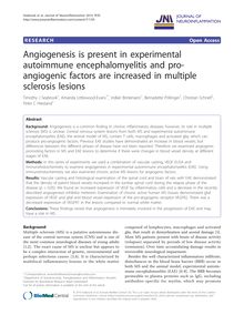 Angiogenesis is present in experimental autoimmune encephalomyelitis and pro-angiogenic factors are increased in multiple sclerosis lesions